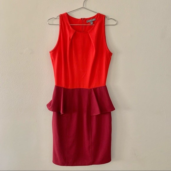 | ophelia red & burgundy color block dress | - Picture 3 of 15